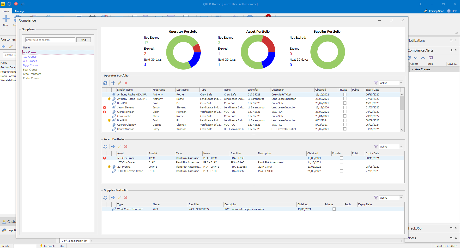 screenshot of EQUIPR Allocate